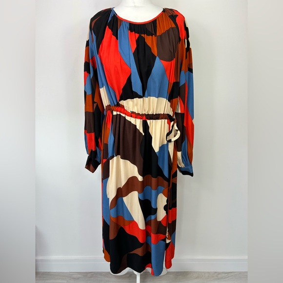STINE GOYA Dresses & Skirts - Stine Goya Ophelia Dress Size XS Oversized Long Sleeves Midi Bold Pattern